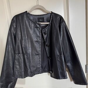 Rails Leather Jacket with unique stitch, buttons